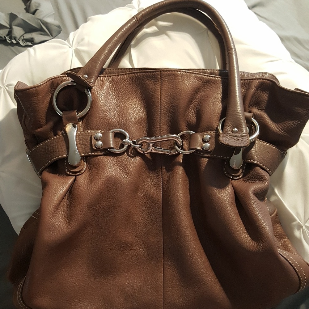 Bob Mackie Leather Handbag Silk Lining